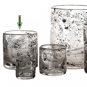 DutZ®-Collection Vase Cylinder, H 14 x Ø 14 cm, Klar mit Metallflakes