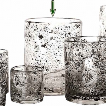 DutZ®-Collection Vase Cylinder, H 25 x Ø 20 cm, Klar mit Metallflakes