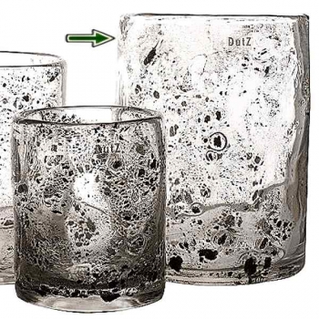 DutZ®-Collection Vase Cylinder, H 30 x Ø 22 cm, Klar mit Metallflakes