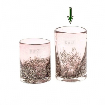 DutZ®-Collection Vase Cylinder, H 14 x Ø 9 cm, Aubergine mit Bubbles