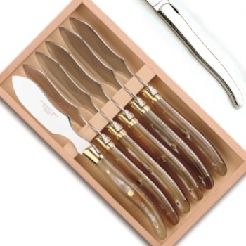 Laguiole Pastetenmesser, 6 Stück in Box, L 23 cm, Edelstahl