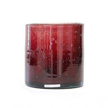 Henry Dean Vase/Windlicht Cylinder, H 15 x Ø 15 cm, Garnet