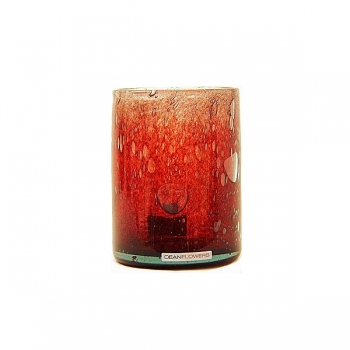 Henry Dean Vase/Windlicht Cylinder, H 13 x Ø 10 cm, Garnet