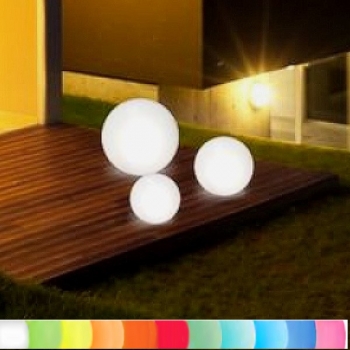 8-Seasons-Design-Leuchtobjekt, Kugel, Weiß, Ø 50 cm, Indoor/Outdoor, LED-Farbw./Fernbed., CE IP44, Netzstecker, 5 m Kabel