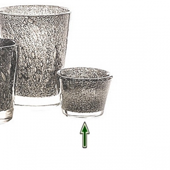 DutZ®-Collection Vase Conic mit Bubbles, H 10  x  Ø.13 cm, Mittelgrau